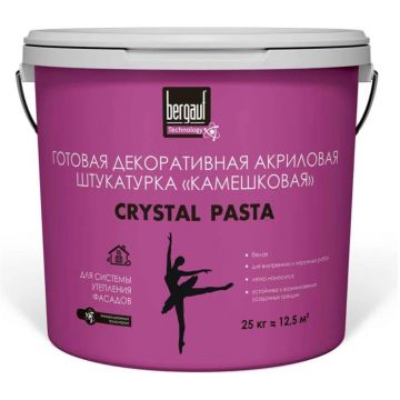 Штукатурка декоративная Bergauf Crystal Pasta готовая акриловая камешковая 1-1.5 мм белая 25 кг Штукатурка декоративная Bergauf Crystal Pasta готовая акриловая камешковая 1-1.5 мм белая 25 кг