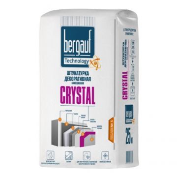 Штукатурка декоративная Bergauf (Бергауф) Crystal камешковая 1-1.5 мм белая 25 кг
