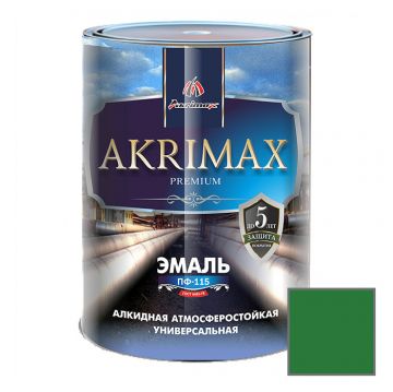 Эмаль алкидная Akrimax Premium ПФ-115 Зеленая 0,8 кг
