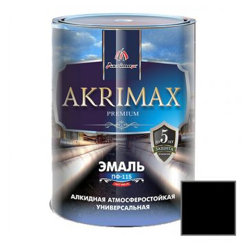 Эмаль алкидная Akrimax Premium ПФ-115 Черная 1,7 кг