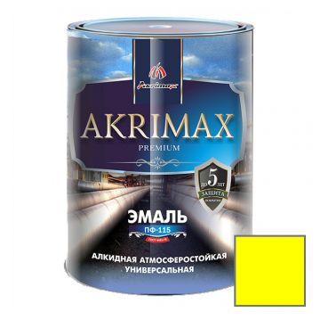 Эмаль алкидная Akrimax Premium ПФ-115 Желтая 1,7 кг