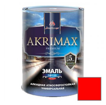 Эмаль алкидная Akrimax Premium ПФ-115 Красная 1,7 кг