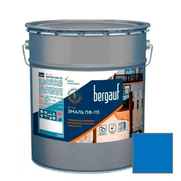 Эмаль алкидная Bergauf (Бергауф) PF-115 (ПФ-115) для деревянных, металлических и бетонных поверхностей синяя 25 кг
