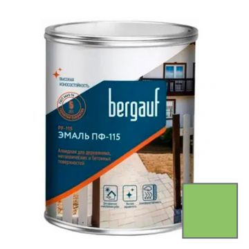 Эмаль алкидная Bergauf (Бергауф) PF-115 (ПФ-115) для деревянных, металлических и бетонных поверхностей фисташковая 0,8 кг