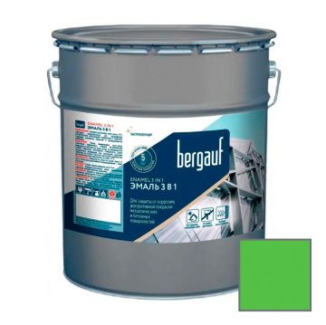 Грунт-эмаль алкидно-уретановая Bergauf (Бергауф) Enamel 3 in 1 для защиты от коррозии зеленая 1,8 кг