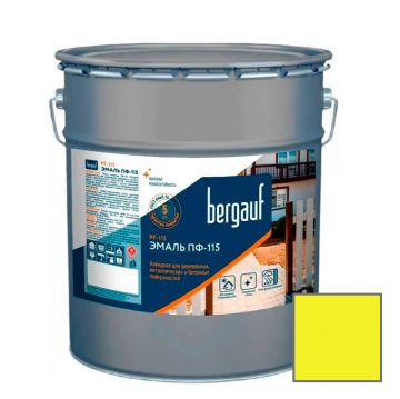 Эмаль алкидная Bergauf (Бергауф) PF-115 (ПФ-115) для деревянных, металлических и бетонных поверхностей желтая 1,8 кг