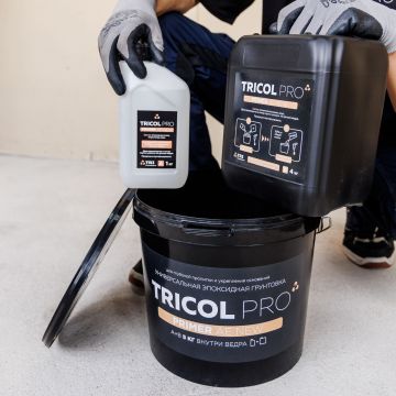Грунтовка универсальная эпоксидная TRI (Три) Tricol (Трикол) Pro Primer AE New двухкомпонентная для глубокой пропитки и укрепления оснований компонент А+В (4+1) 5 кг