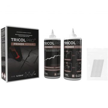 Ремонтный состав высокопрочный эпоксидный TRI (Три) Tricol (Трикол) Pro Primer Repair для ремонта трещин в стяжках компонент А+В (0,5+0,225) 0,725 кг