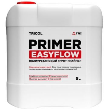 Грунт-праймер полиуретановый TRI (Три) Tricol (Трикол) Pro Primer EasyFlow однокомпонентный для подготовки основания перед приклеиванием напольных покрытий 5 кг