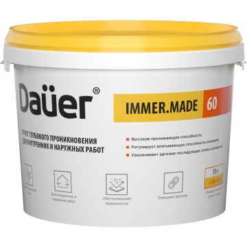 Грунт глубокого проникновения Dauer (Дауэр) Immer Made 60 для внутренних и наружных работ 10 л