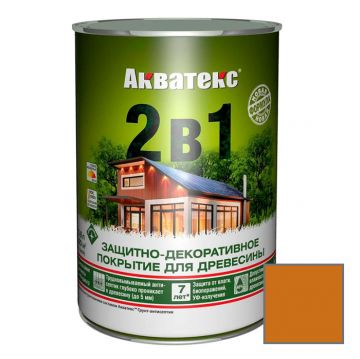 Защитно-декоративное покрытие Акватекс для древесины 2 в 1 груша 0,8 л