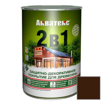 Защитно-декоративное покрытие Акватекс для древесины 2 в 1 махагон 0,8 л