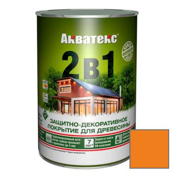 Защитно-декоративное покрытие Акватекс для древесины 2 в 1 орегон 0,8 л