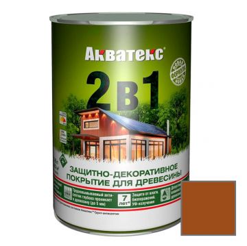 Защитно-декоративное покрытие Акватекс для древесины 2 в 1 тик 0,8 л
