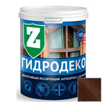 Пропитка защитно-декоративная Зелест (Zelest) Гидродекор Д-1 с УФ фильтром Венге 0,9 кг