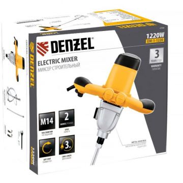 Миксер строительный Denzel (Дензель) EM-1-1220, 1220 Вт (27903)