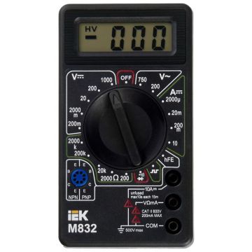 Мультиметр цифровой ИЭК Universal M832 IEK TMD-2S-832