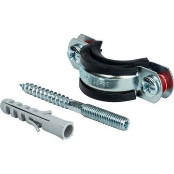 Хомут Stout (Стаут) для труб, комплект: хомут+шпилька шуруп+дюбель пластиковый 1 (32-37) (SAC-0020-100001)