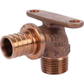 Угольник настенный Rehau (Рехау) Rautitan с наружной резьбой 20-R 1/2″ RX+ для труб из сшитого полиэтилена аксиальный (13661081008) (14563651001)