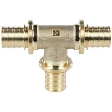 Тройник Rehau (Рехау) с уменьшенным боковым и торцевым проходами для труб из сшитого полиэтилена аксиальный 25-20-20 мм MX (11080851001)