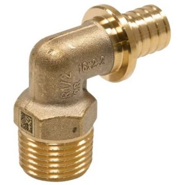 Угольник-переходник Rehau (Рехау) с наружной резьбой 16-R 1/2" MX для труб из сшитого полиэтилена аксиальный (11096751001)