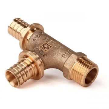 Тройник Rehau (Рехау) с наружной резьбой 20-20-R 1/2″ RX+ (14564013001)