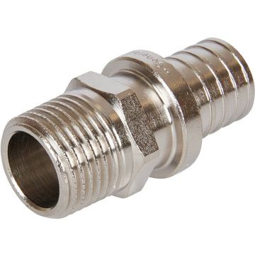 Переходник Stout (Стаут) с наружной резьбой никелированный для труб из сшитого полиэтилена аксиальный 20х2.0x1/2 (340001N042020B) (SFA-0001-200212)