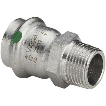 Переходник Viega (Виега) Sanpress Inox нержавеющая сталь 3/4″х22 мм НР, модель 2311, 436490