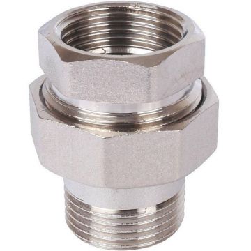 Разъемное соединение Stout (Стаут) американка ВН, никелированное, уплотнение под гайкой по плоскости 2 (2700A1N202000B) (SFT-0045-000002)