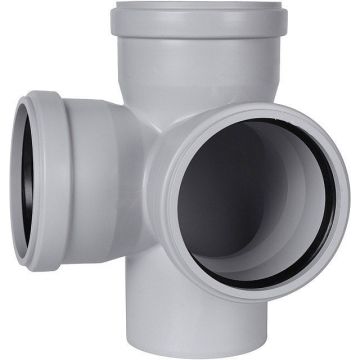 Крестовина двухплоскостная Stout (Стаут) канализационная бесшумная D110 х 110 х 110/87,5° (SKB-0017-011087)