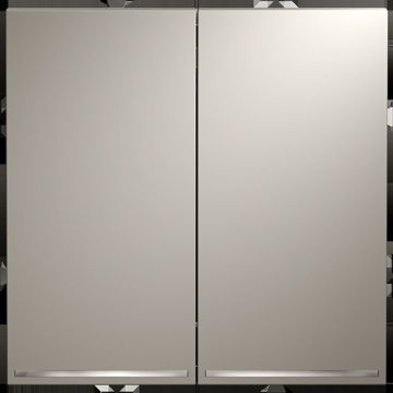 Проходной переключатель встраиваемый Voltum (Вольтум) S70 двухклавишный с подсветкой 10А, (кашемир) VLS020403