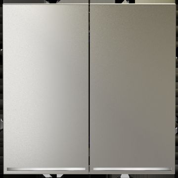 Проходной переключатель встраиваемый Voltum (Вольтум) S70 двухклавишный с подсветкой 10А, (шелк) VLS020404