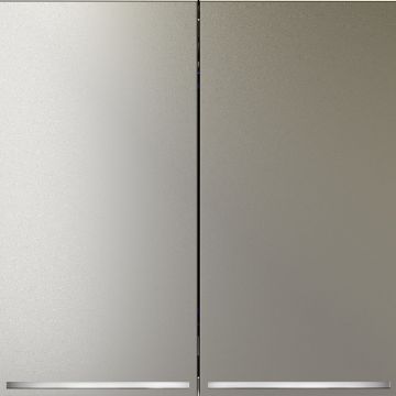 Проходной переключатель встраиваемый Voltum (Вольтум) S70 двухклавишный с подсветкой 10А, (шелк) VLS020404