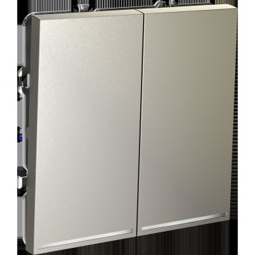 Проходной переключатель встраиваемый Voltum (Вольтум) S70 двухклавишный с подсветкой 10А, (шелк) VLS020404