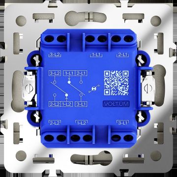 Проходной переключатель встраиваемый Voltum (Вольтум) S70 двухклавишный с подсветкой 10А, (шелк) VLS020404