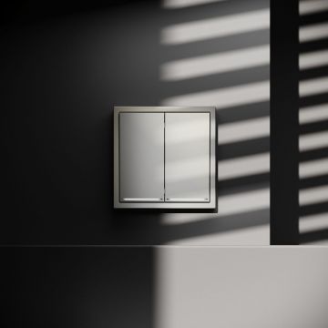 Проходной переключатель встраиваемый Voltum (Вольтум) S70 двухклавишный с подсветкой 10А, (шелк) VLS020404