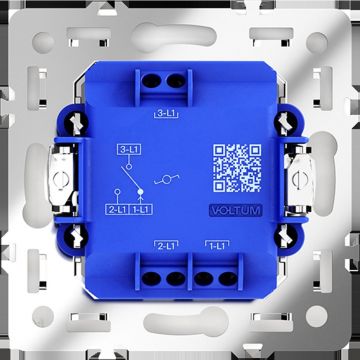 Проходной переключатель встраиваемый Voltum (Вольтум) S70 одноклавишный 10А, (белый глянцевый) VLS010301