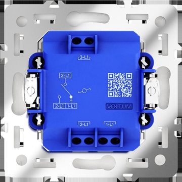 Проходной переключатель встраиваемый Voltum (Вольтум) S70 одноклавишный 10А, (белый матовый) VLS010302