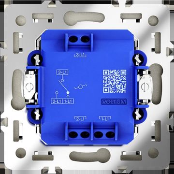 Проходной переключатель встраиваемый Voltum (Вольтум) S70 одноклавишный 10А, (сталь) VLS010305