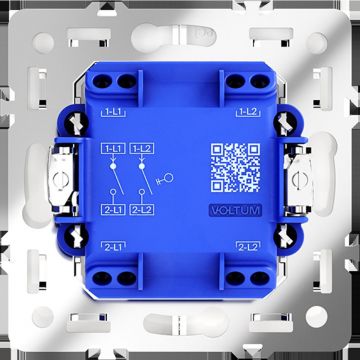 Выключатель встраиваемый Voltum (Вольтум) S70 двухклавишный 10А, (белый матовый) VLS020102