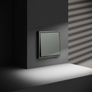 Проходной переключатель встраиваемый Voltum (Вольтум) S70 одноклавишный 10А, (титан) VLS010306