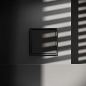 Проходной переключатель встраиваемый Voltum (Вольтум) S70 одноклавишный 10А, (черный матовый) VLS010308