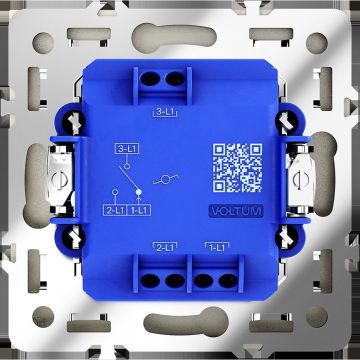 Проходной переключатель встраиваемый Voltum (Вольтум) S70 одноклавишный 10А, (шелк) VLS010304