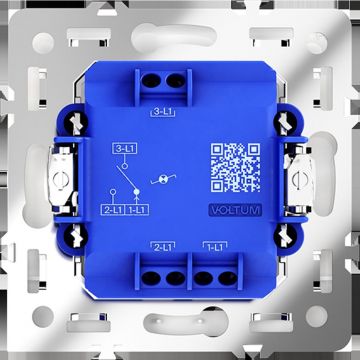 Проходной переключатель встраиваемый Voltum (Вольтум) S70 одноклавишный с подсветкой 10А, (белый глянцевый) VLS010401