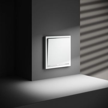 Проходной переключатель встраиваемый Voltum (Вольтум) S70 одноклавишный с подсветкой 10А, (белый матовый) VLS010402