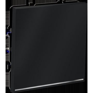 Проходной переключатель встраиваемый Voltum (Вольтум) S70 одноклавишный с подсветкой 10А, (графит) VLS010407