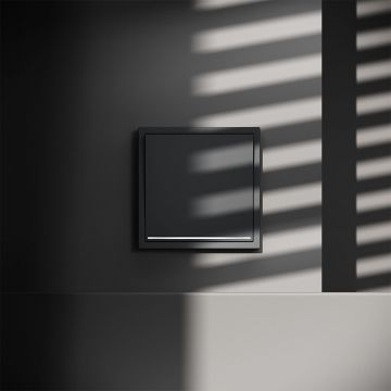 Проходной переключатель встраиваемый Voltum (Вольтум) S70 одноклавишный с подсветкой 10А, (графит) VLS010407