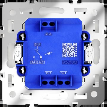 Проходной переключатель встраиваемый Voltum (Вольтум) S70 одноклавишный с подсветкой 10А, (кашемир) VLS010403