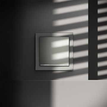 Проходной переключатель встраиваемый Voltum (Вольтум) S70 одноклавишный с подсветкой 10А, (сталь) VLS010405