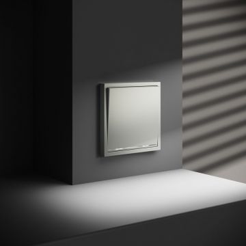 Проходной переключатель встраиваемый Voltum (Вольтум) S70 одноклавишный с подсветкой 10А, (сталь) VLS010405